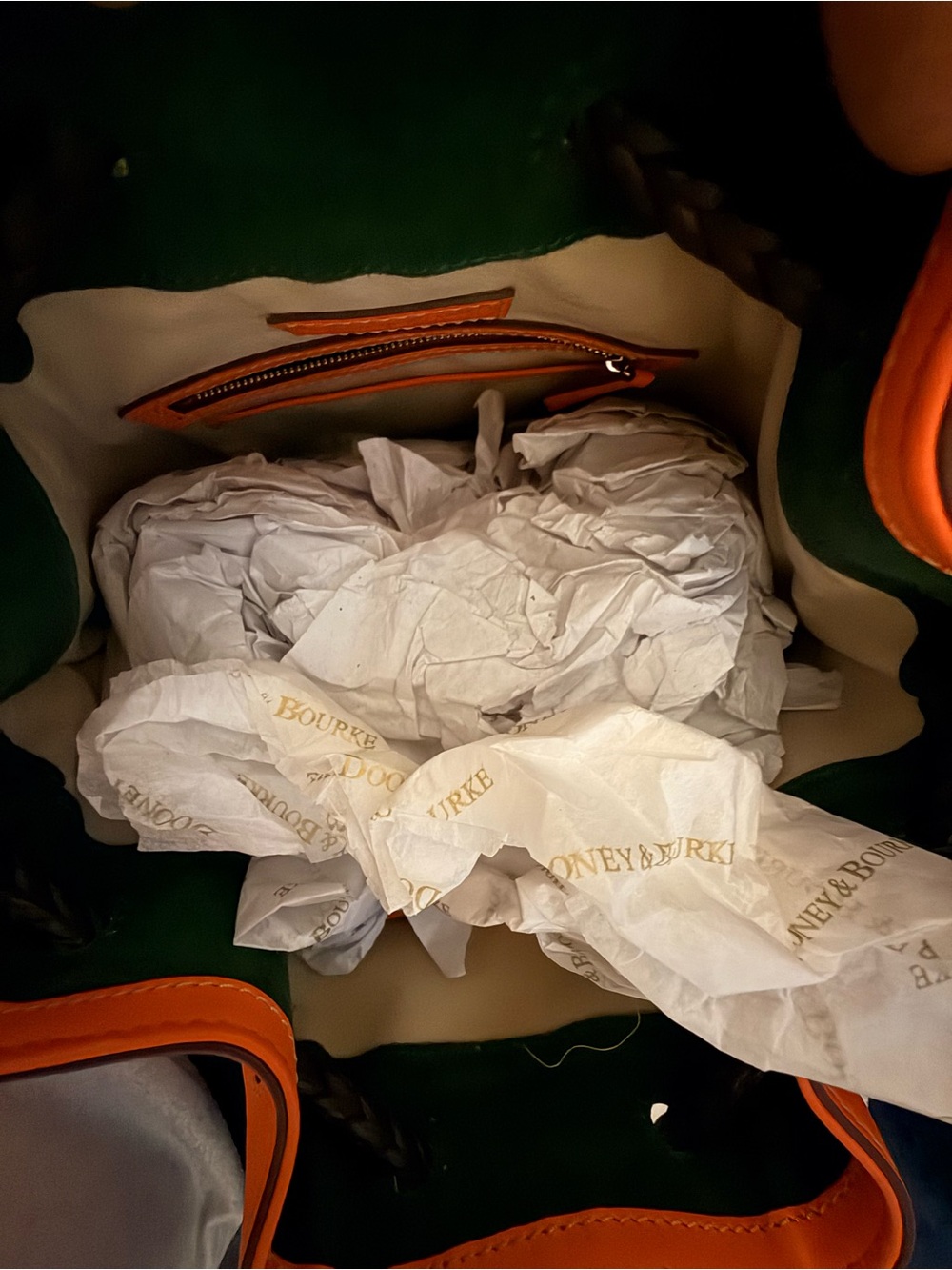 Dooney & Bourke Florentine leather Hattie Drawstring Bucket Bag in Salmon - Picture 2 of 3